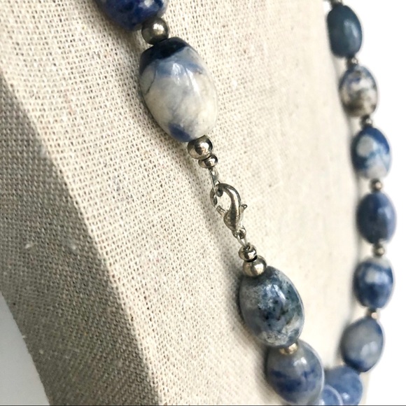 Vintage Genuine Lapis Lazuli Large Beaded Necklace 20” - Picture 4 of 5